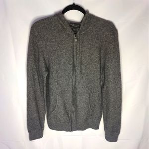 The Men's Store Bloomingdales Large 100% Cashmere Gray Zip Up Sweater